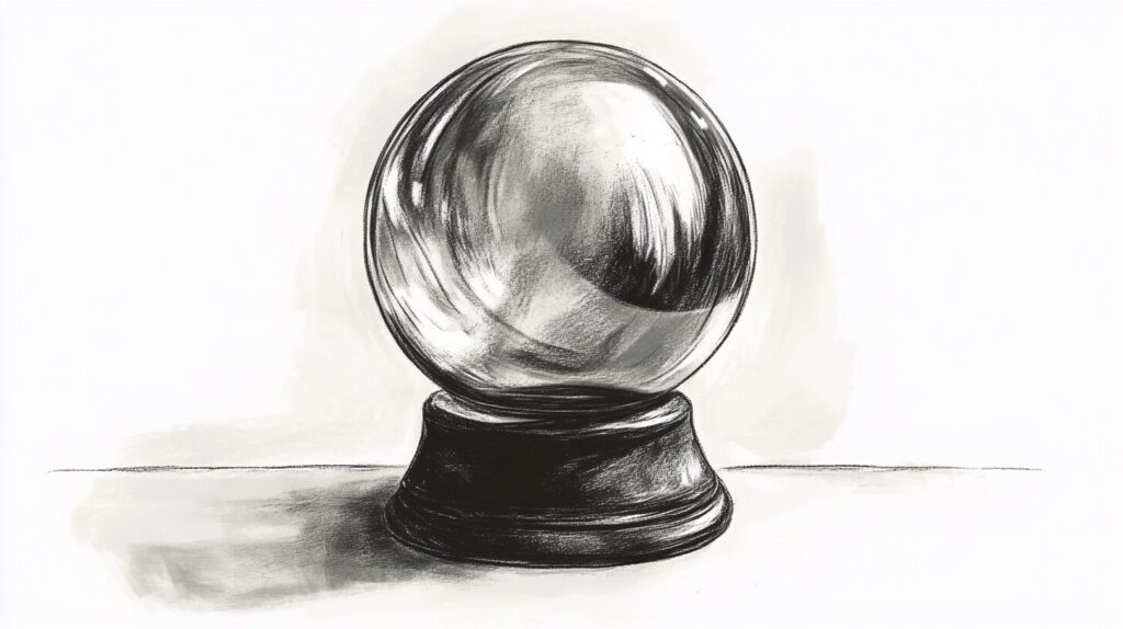 Drawing of a crystal ball